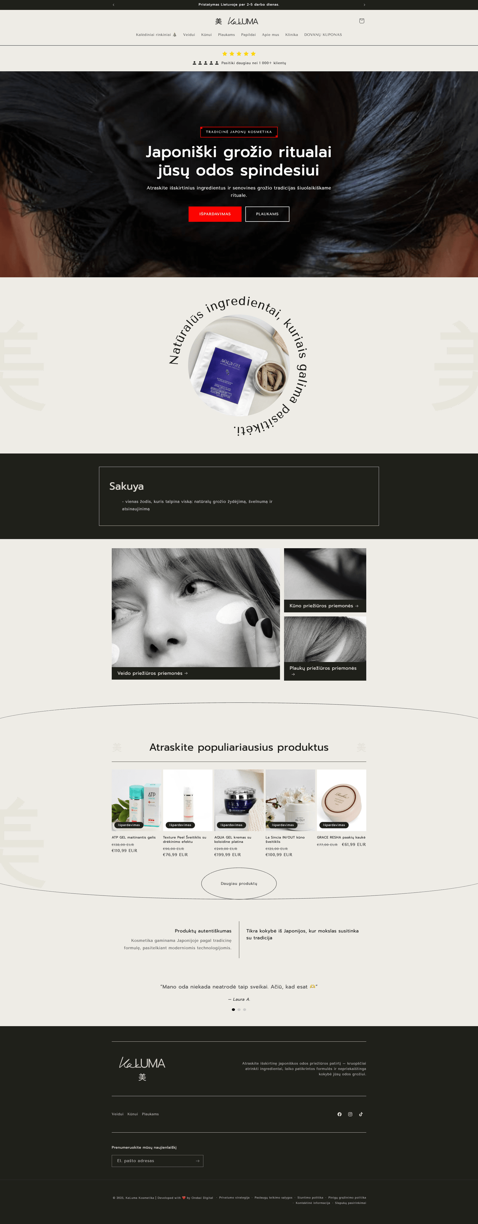 Kaluma.lt - Website Screenshot